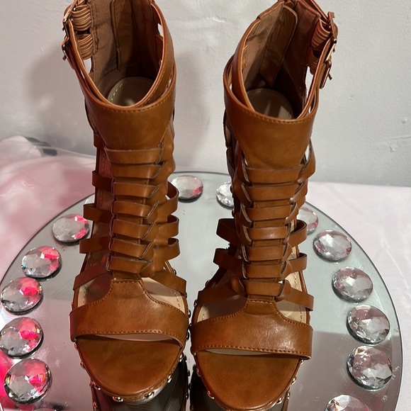 shoedazzle dorry closed toe wedge womens denim size 9.5